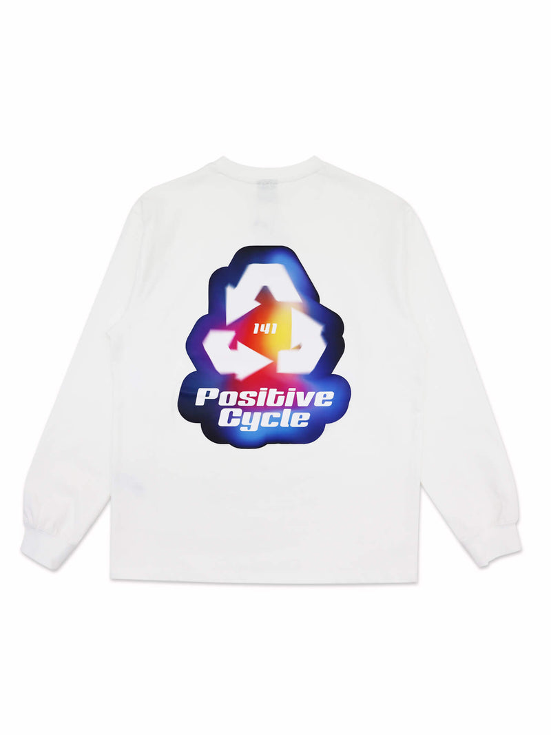 Positive cycle  ロングスリーブTシャツ / WHITE