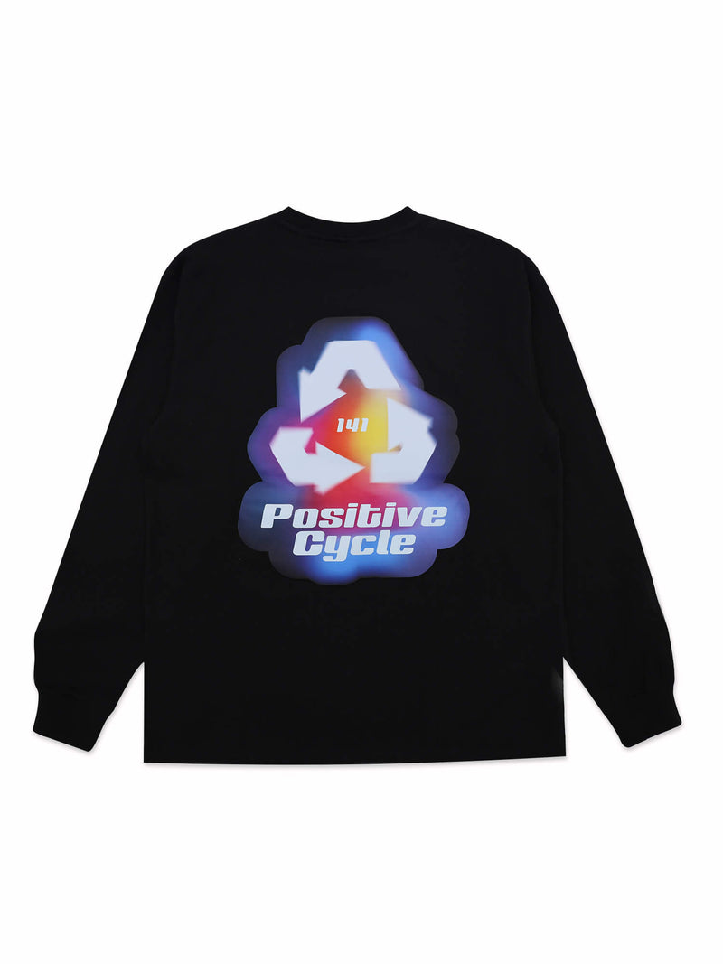 Positive cycle  ロングスリーブTシャツ / BLACK