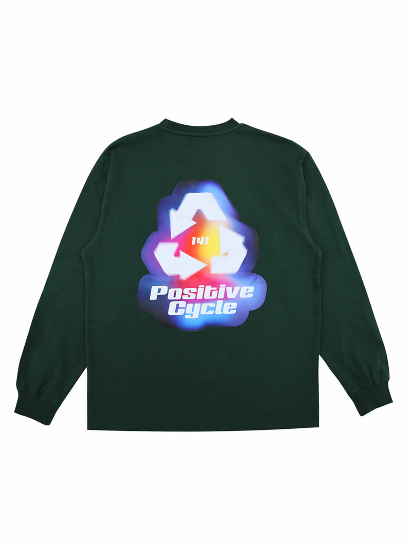 Positive cycle  ロングスリーブTシャツ / DARK GREEN